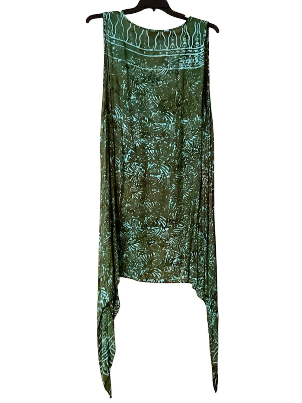 Blue and Olive Green Asymmetrical Dress